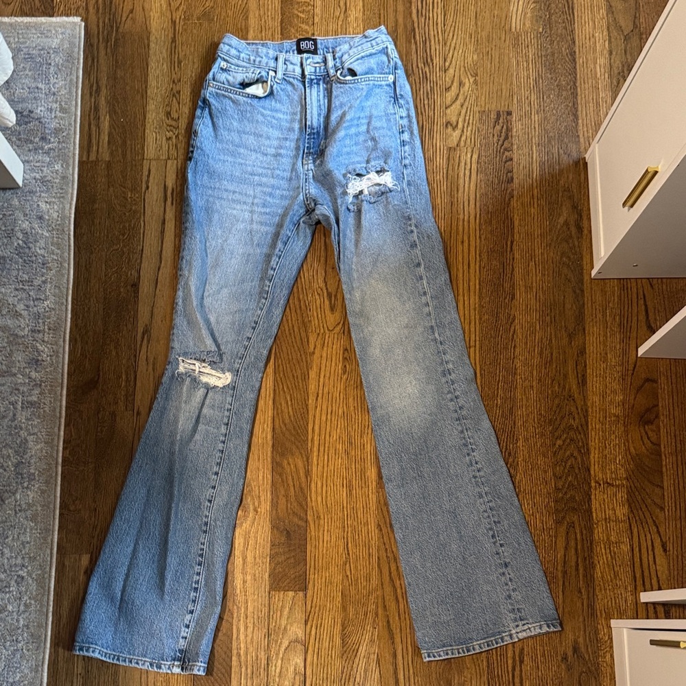 BDG Light Blue Distressed Flare Jeans